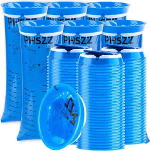 100 Pack Vomit Bags Disposable, Leak Resistant Barf Bags, Portable Blue Vomit Bag, 1000 Ml Emesis Puke Throw Up Nausea Motion Sickness Bag for Car, Aircraft, Taxi