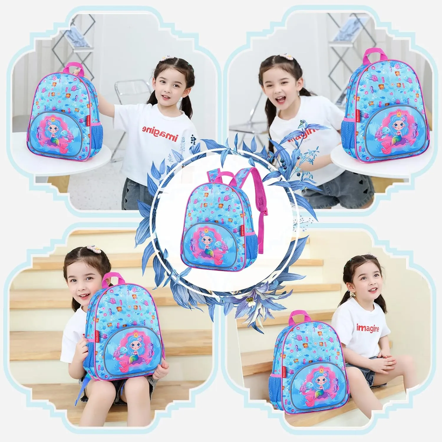 12-Inch Preschool Backpack for Girls, Kids Backpack for Boys & Girls, Perfect for Daycare and Preschool, Age 2-5 Years