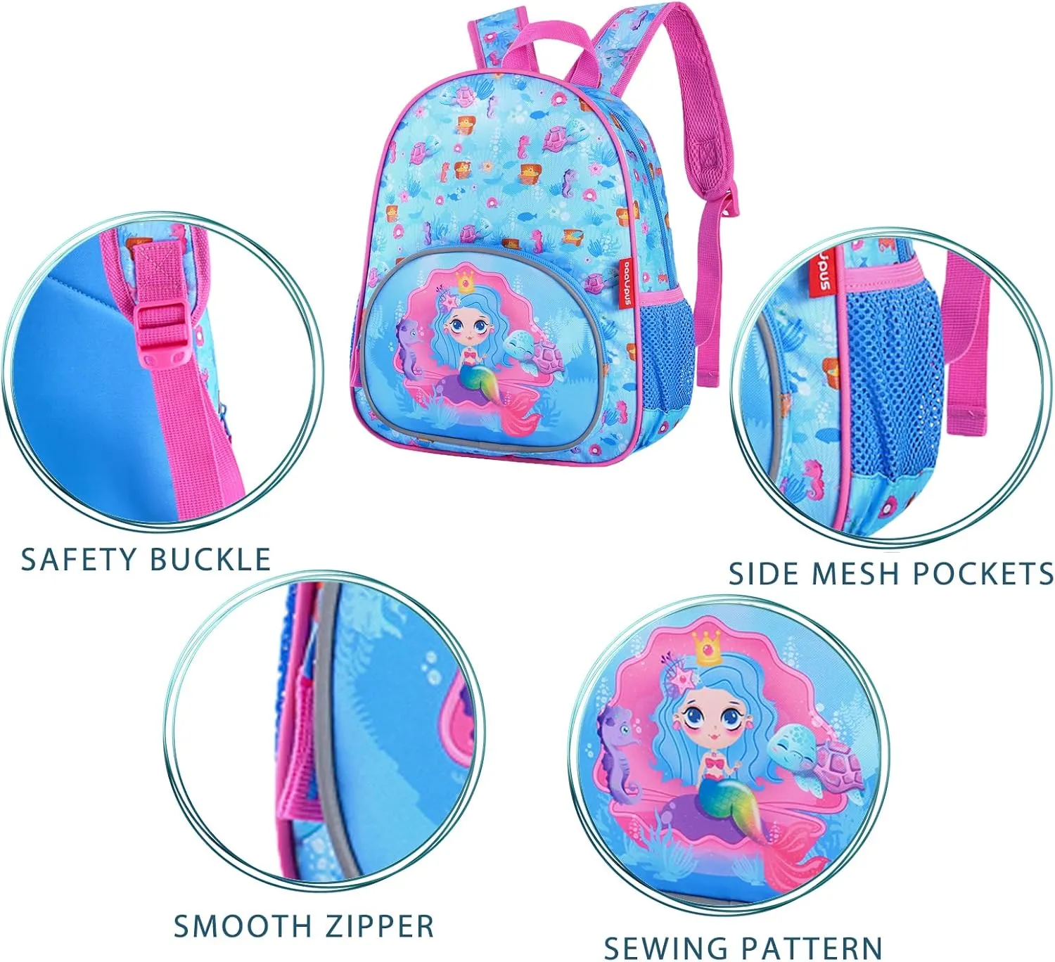 12-Inch Preschool Backpack for Girls, Kids Backpack for Boys & Girls, Perfect for Daycare and Preschool, Age 2-5 Years