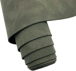 16" x 54" Faux Suede PU Leather Fabric for Crafts, Vintage Vegan Leatherette Fabric for Home Upholstery Handbags Purse DIY Repair Projects-Dark Green