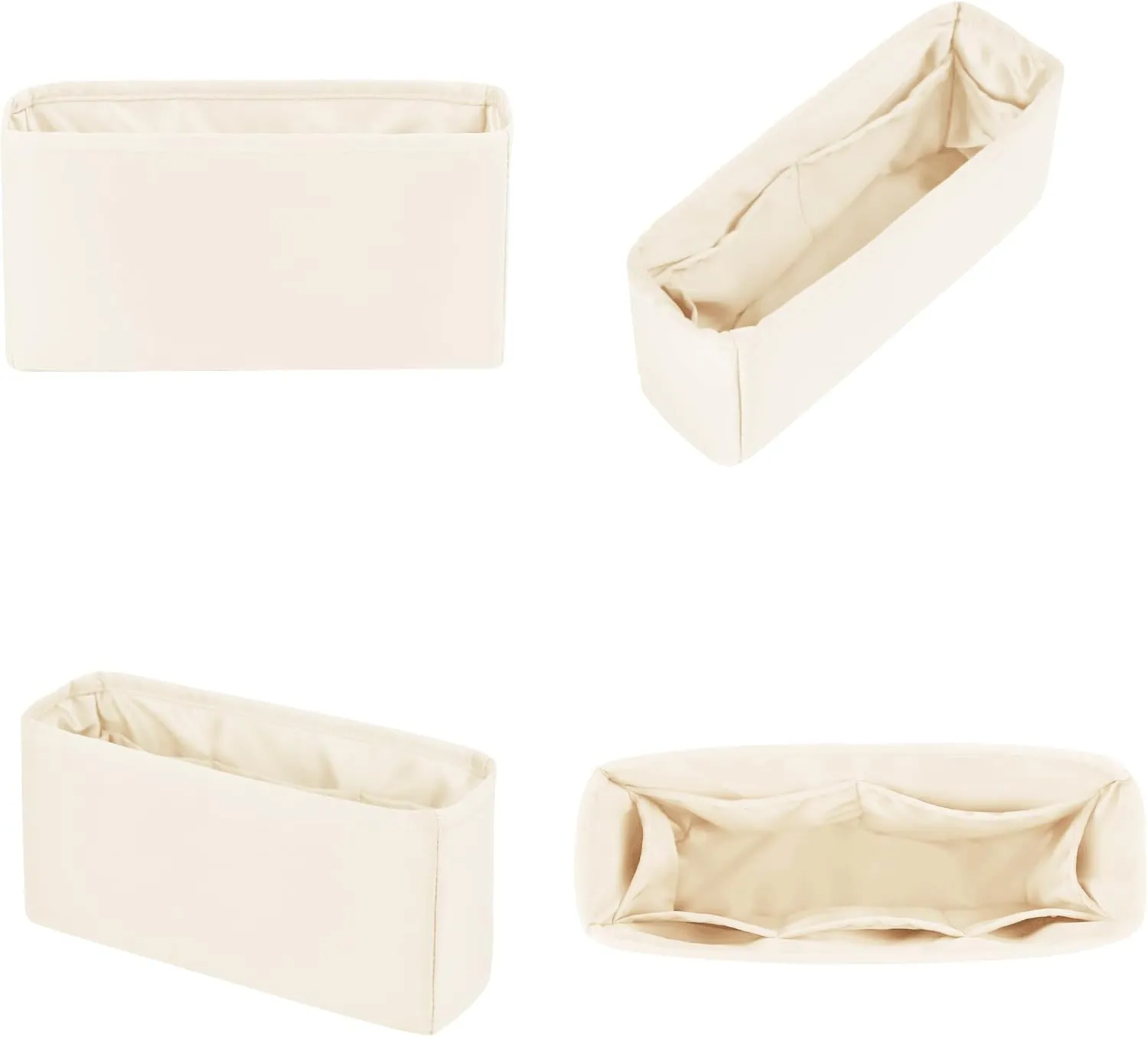 19 Bag Organizer Insert, Purse Organizer with Silky Satin Compatible with Chanel 19 Flap26 Bag, Lightweight Inner Bag for Luxury Bags (Craie, Flap26)