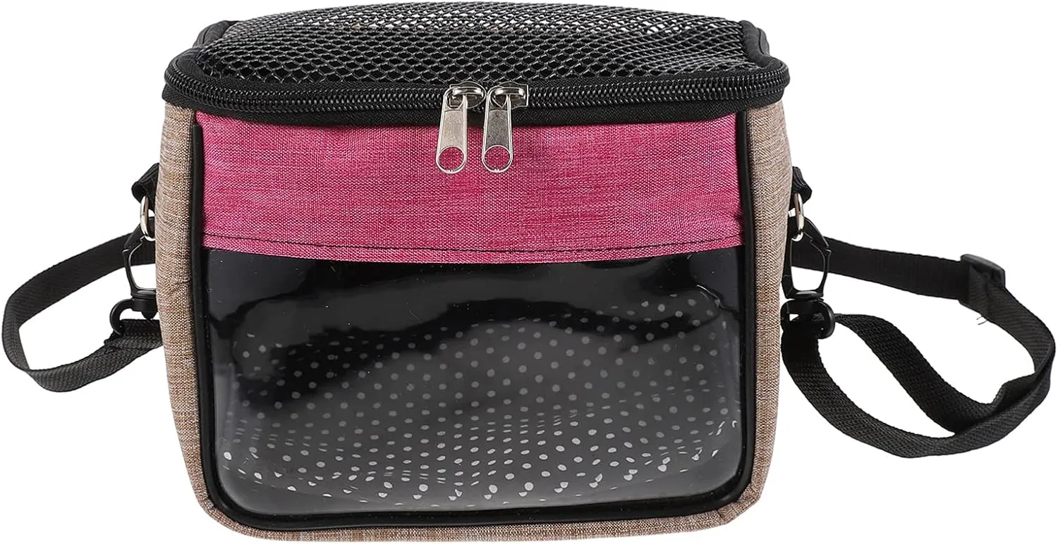 1pc Hamster Out Bag Outdoor Hedgehog Handbag Hamster Outdoor Bag Squirrel Sling Pet Carrier Cat Shoulder Bag Purses Hamster Carrier Bag Small Container Pink Small Dog Travel