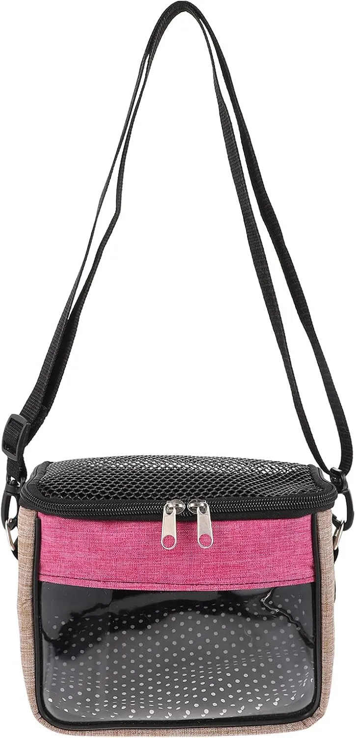 1pc Hamster Out Bag Outdoor Hedgehog Handbag Hamster Outdoor Bag Squirrel Sling Pet Carrier Cat Shoulder Bag Purses Hamster Carrier Bag Small Container Pink Small Dog Travel