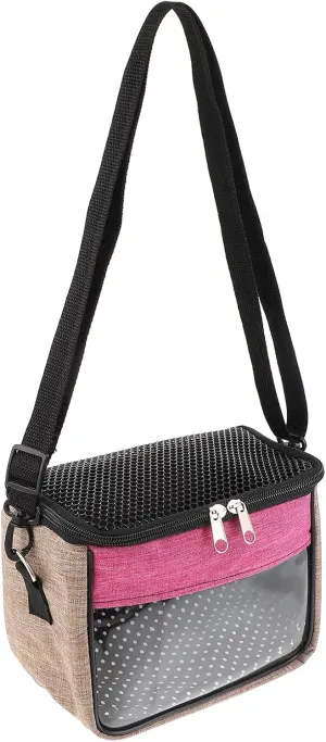 1pc Hamster Out Bag Outdoor Hedgehog Handbag Hamster Outdoor Bag Squirrel Sling Pet Carrier Cat Shoulder Bag Purses Hamster Carrier Bag Small Container Pink Small Dog Travel