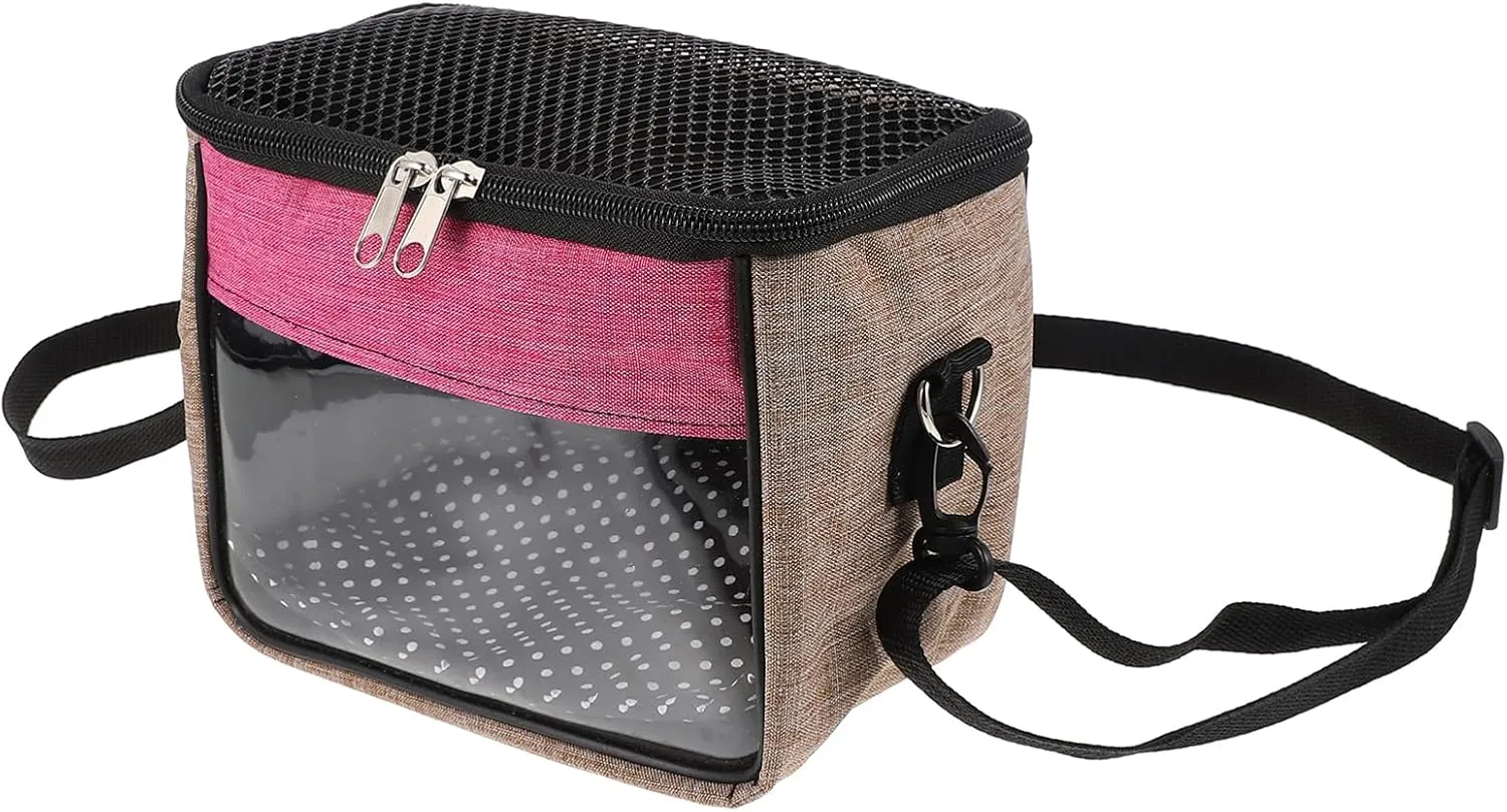 1pc Hamster Out Bag Outdoor Hedgehog Handbag Hamster Outdoor Bag Squirrel Sling Pet Carrier Cat Shoulder Bag Purses Hamster Carrier Bag Small Container Pink Small Dog Travel