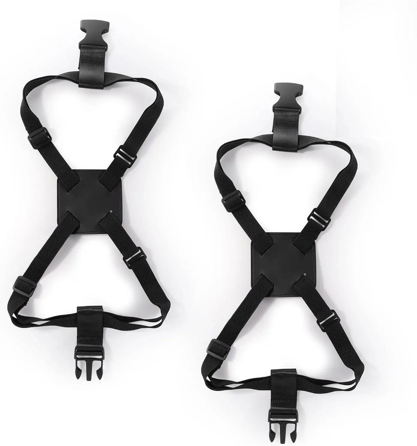 2 Pack Adjustable Luggage Bungee Straps - Elastic Travel Belt for Suitcases, Handbags & Carry-Ons | Secure Organizer with High Elasticity | Portable Waist Strap (Black)