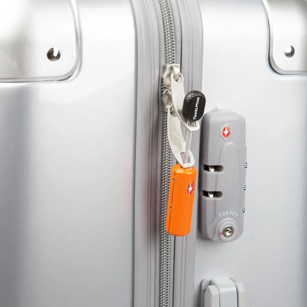 2 Pack TSA Approved Luggage Locks with Keys for Travel – Flexible Ultra Secure Mini Key Padlock & Metal Zinc Alloy Material – Orange