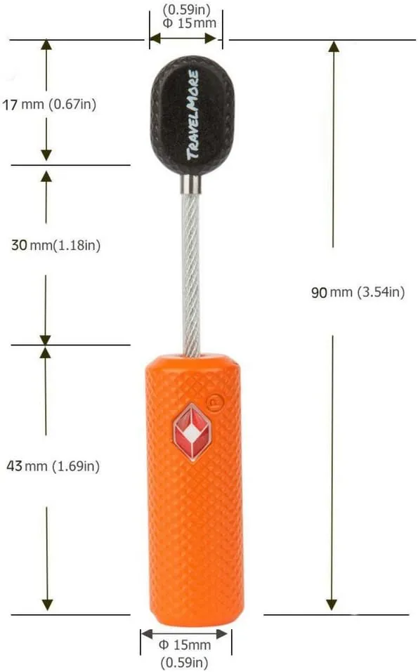 2 Pack TSA Approved Luggage Locks with Keys for Travel – Flexible Ultra Secure Mini Key Padlock & Metal Zinc Alloy Material – Orange