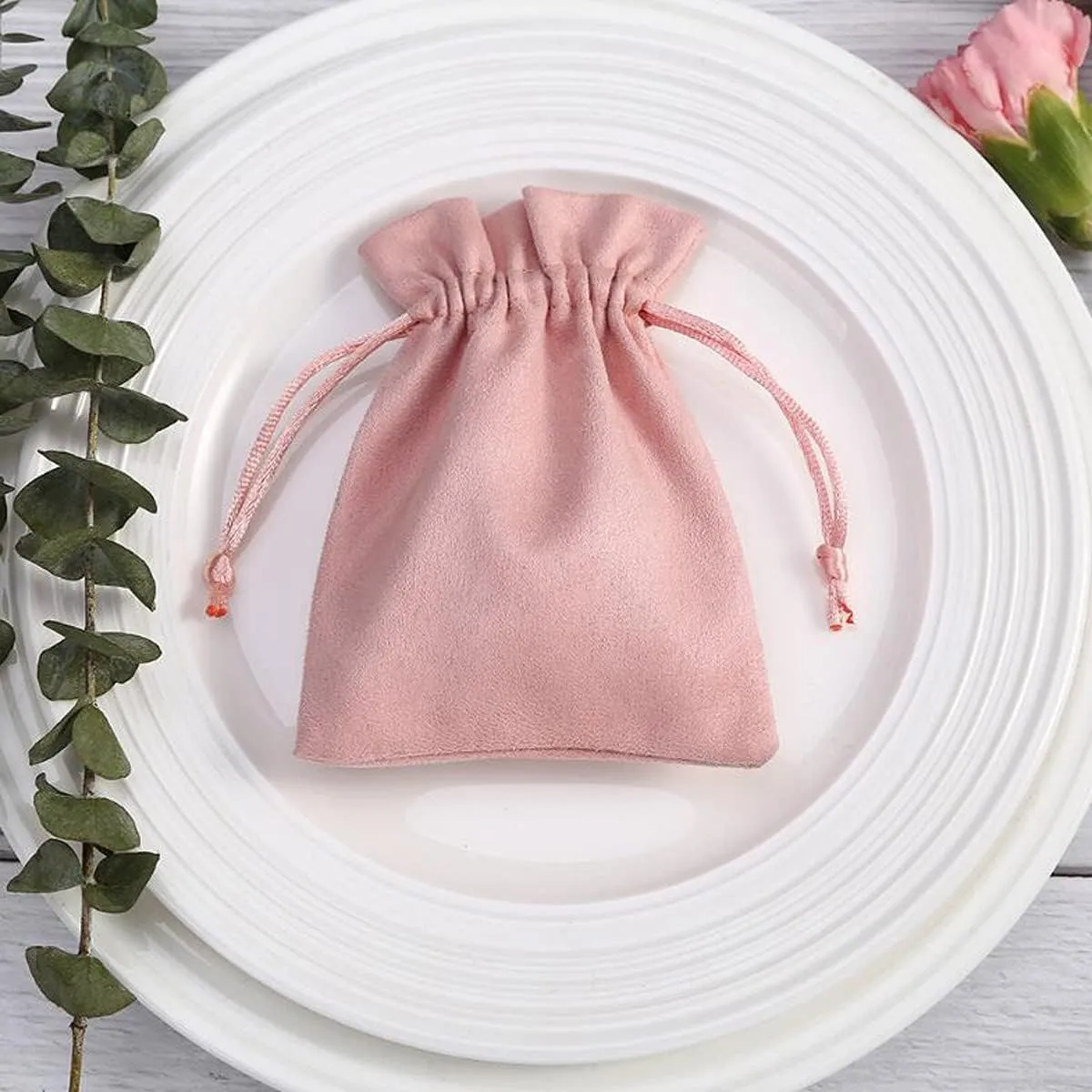 30 Pcs Pink Velvet Drawstring Bags Jewelry Pouches Jewelry Gift Bags Pouches Wedding Favors,3.9x5.9 inch