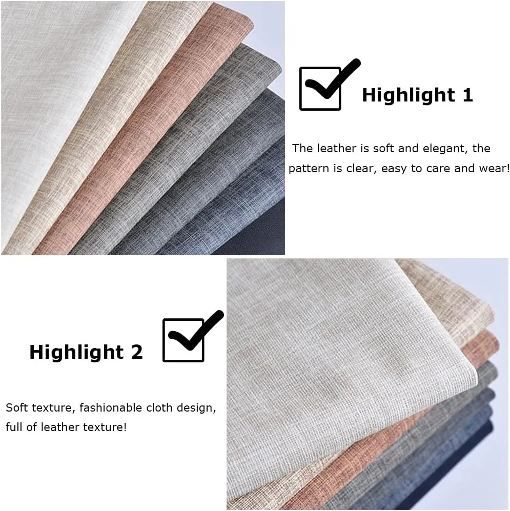 39" x 54" (100cm x 138cm) Linen-Look Faux Leather for Bows Earrings Handbag Wallet Sewing Craft Making, Repair Decorate Chair Sofa(Pink,1.38X3m)