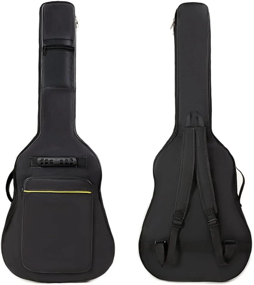 41 Inch Padded Acoustic Guitar Backpack Water-Resistant Thick Gig Bag Soft Cover Black Electric Guitar Gear Bag Kids Guitar Travel Case Dual Adjustable Shoulder Strap Bag with Zipper