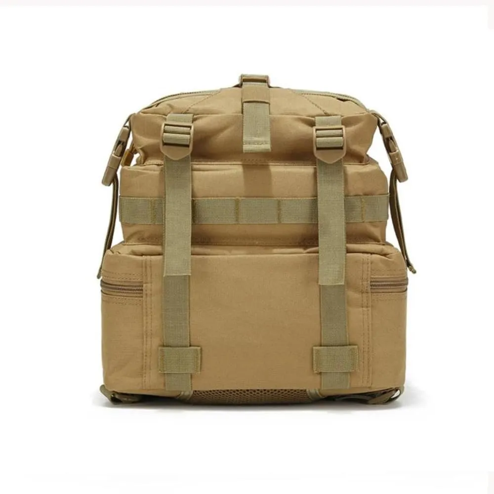 50L Tactical Backpack, MOLLE Military Rucksack, Waterproof Bug-Out Bag for Hiking, Camping, Travel & Survival (Khaki)