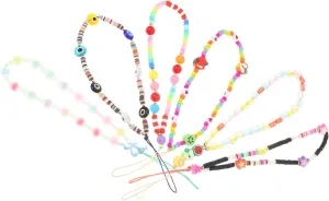 6Pcs Beaded Phone Lanyards Detachable Smartphone Chains for Easy Carrying for Mobile Phones Cameras and Lightweight Accessories