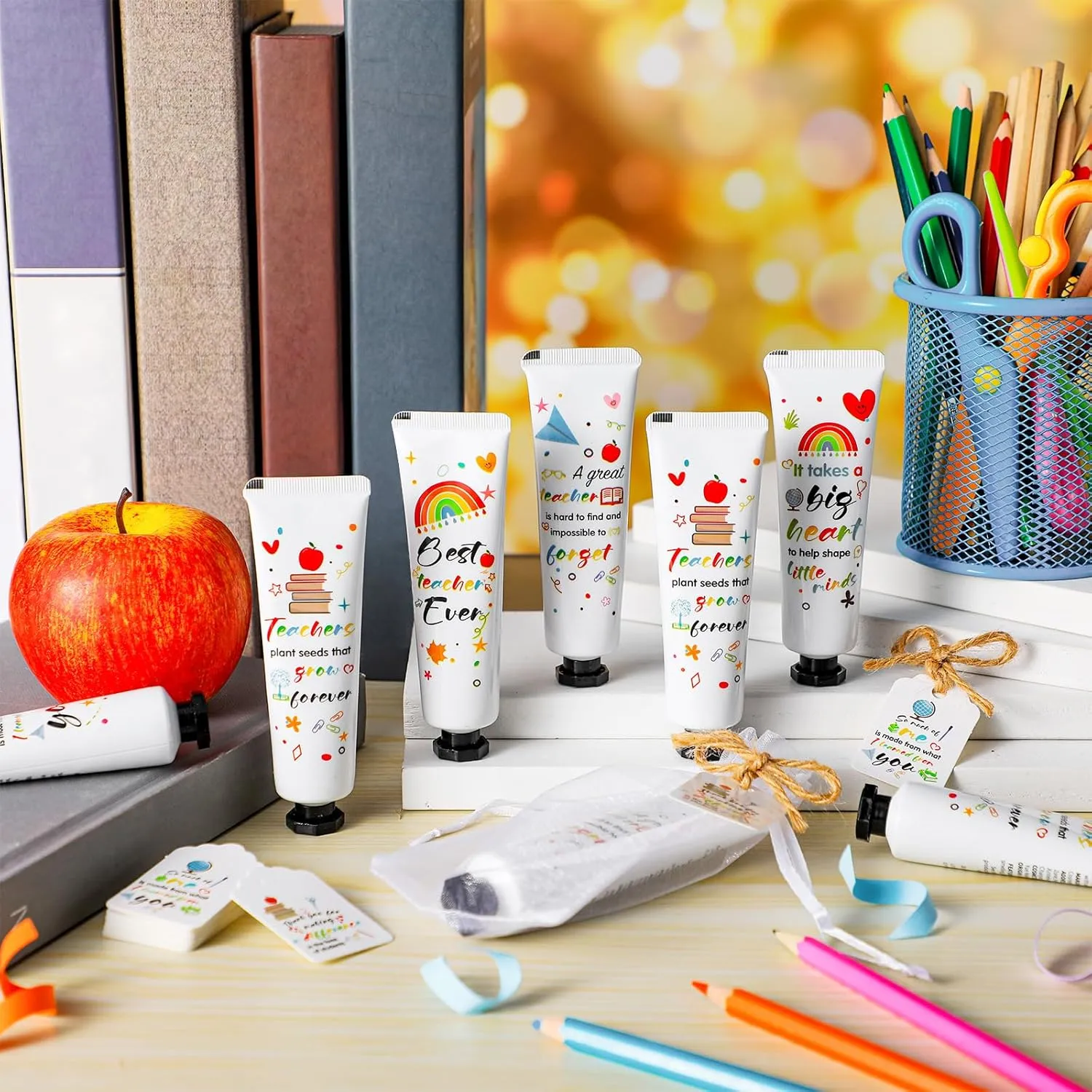 72 Set Teacher Appreciation Gifts in Bulk Hand Cream Set Moisturizing Hand Lotion Thank You Teacher Gifts Travel Size with Cards Organza Bags for Dry Cracked Mother's Day