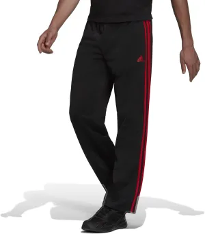 adidas Men's Essentials Warm-up Open Hem 3-stripes Tracksuit Bottoms, Black-white,