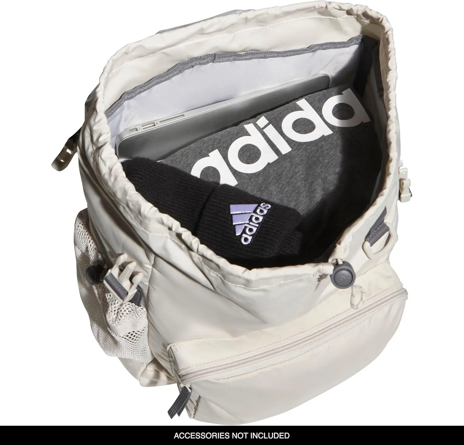 adidas Saturday Sport Fashion Compact Small Size Backpack, Alumina Beige/Grey Four, OSFA
