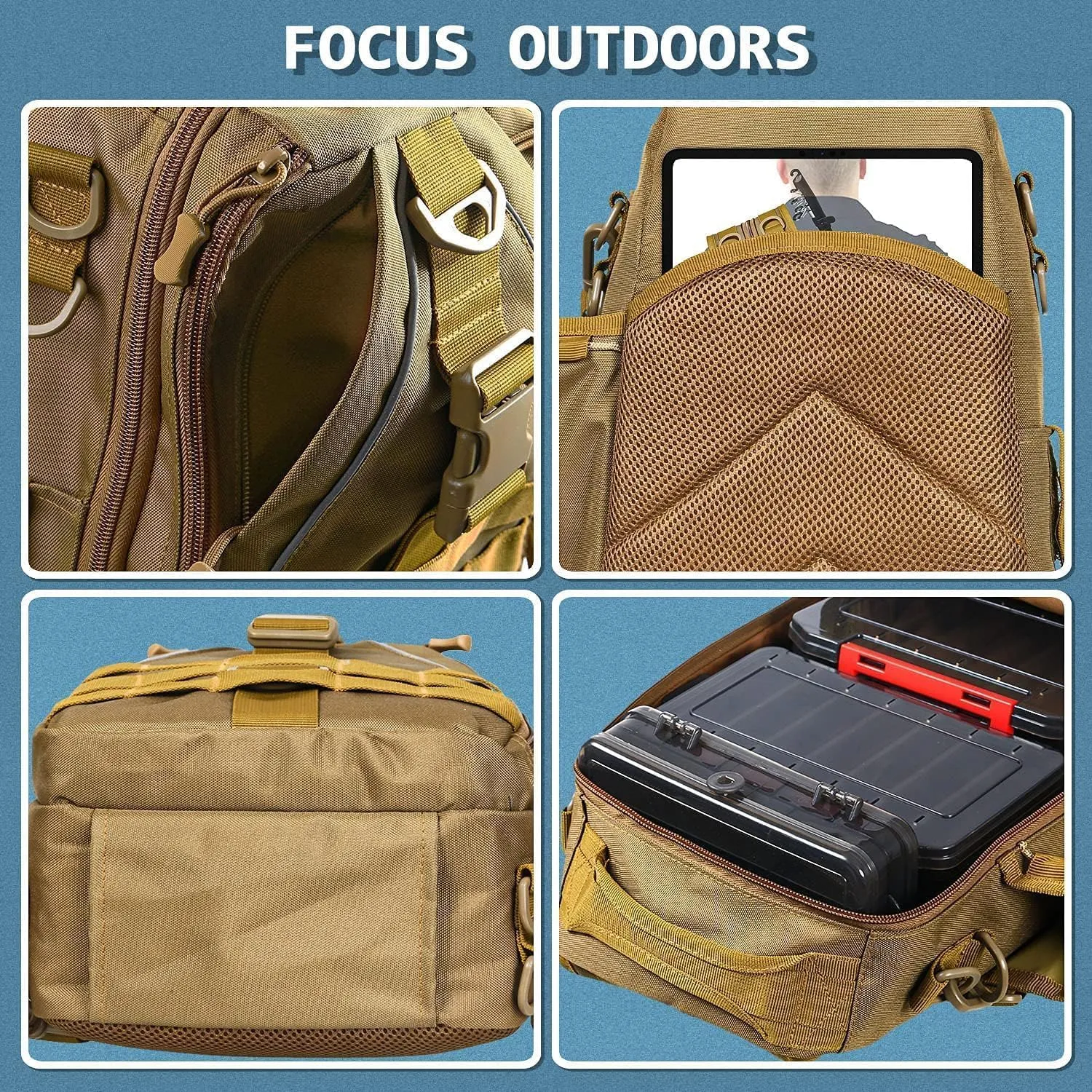 Aertiavty Fishing Backpack, Fishing Bag with Tackle Box, Compact Fishing Tackle Bag, Fishing Tackle Backpack with Rod Holder for Outdoor Sport Fishing Gifts for Men Women