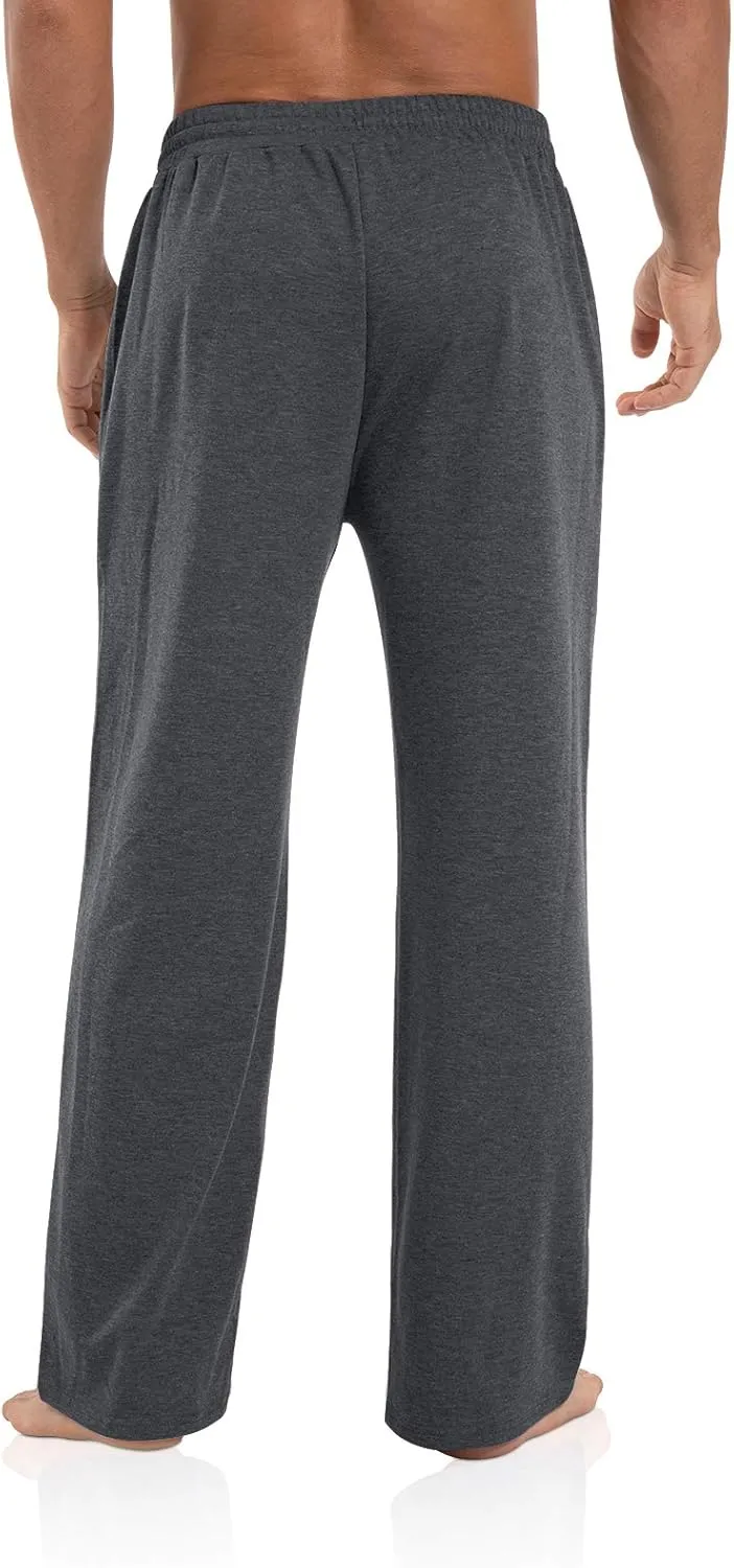 Agnes Urban Men's Joggers Sweatpants Open Bottom Straight Leg Casual Loose Fit Running Athletic Jersey Pants with Pockets