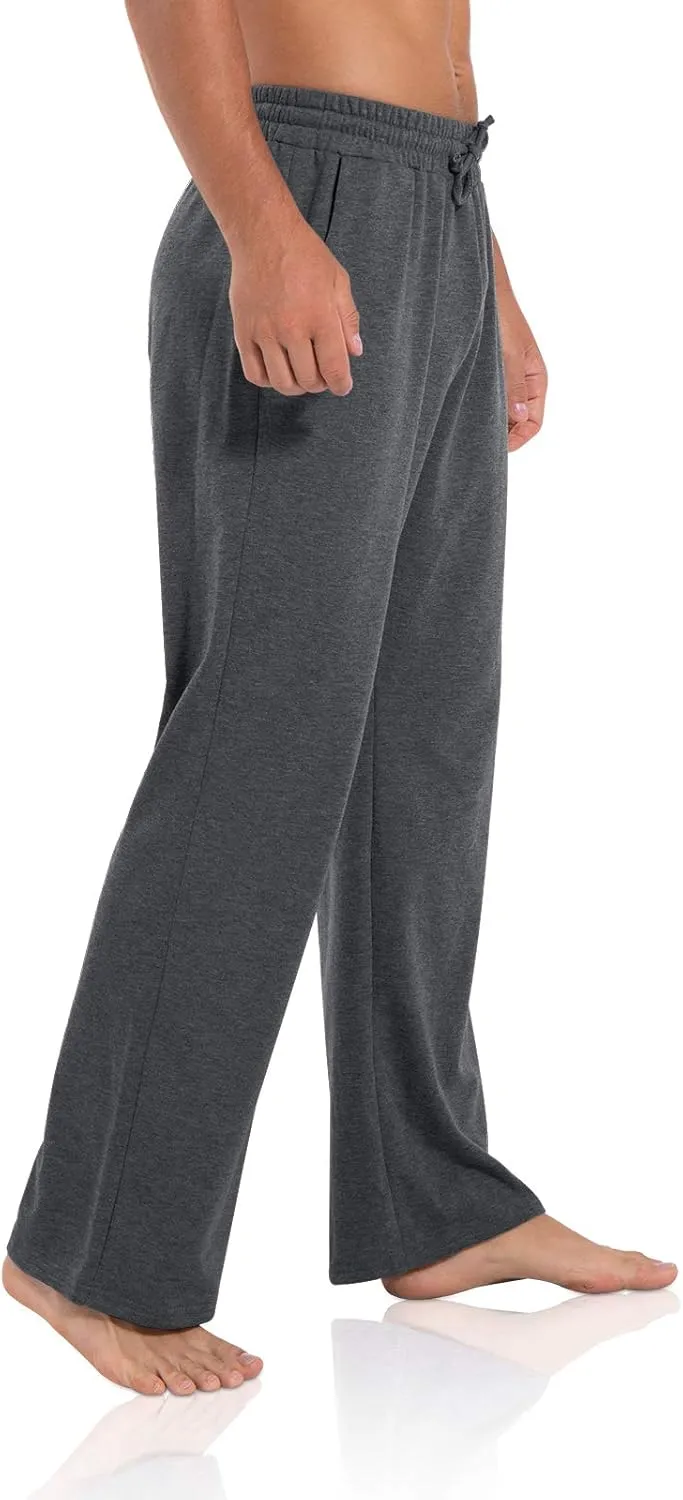 Agnes Urban Men's Joggers Sweatpants Open Bottom Straight Leg Casual Loose Fit Running Athletic Jersey Pants with Pockets