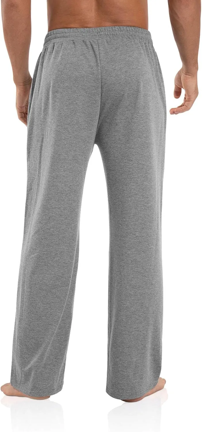 Agnes Urban Men's Joggers Sweatpants Open Bottom Straight Leg Casual Loose Fit Running Athletic Jersey Pants with Pockets