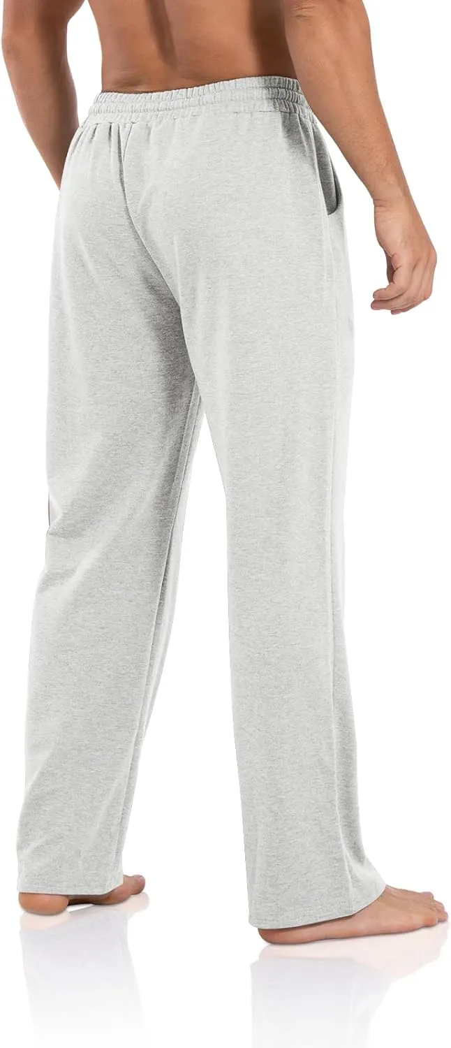 Agnes Urban Men's Joggers Sweatpants Open Bottom Straight Leg Casual Loose Fit Running Athletic Jersey Pants with Pockets