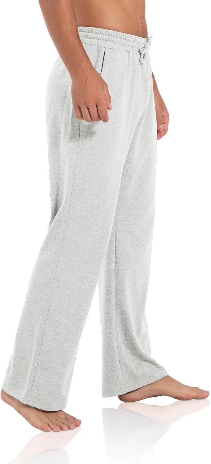 Agnes Urban Men's Joggers Sweatpants Open Bottom Straight Leg Casual Loose Fit Running Athletic Jersey Pants with Pockets