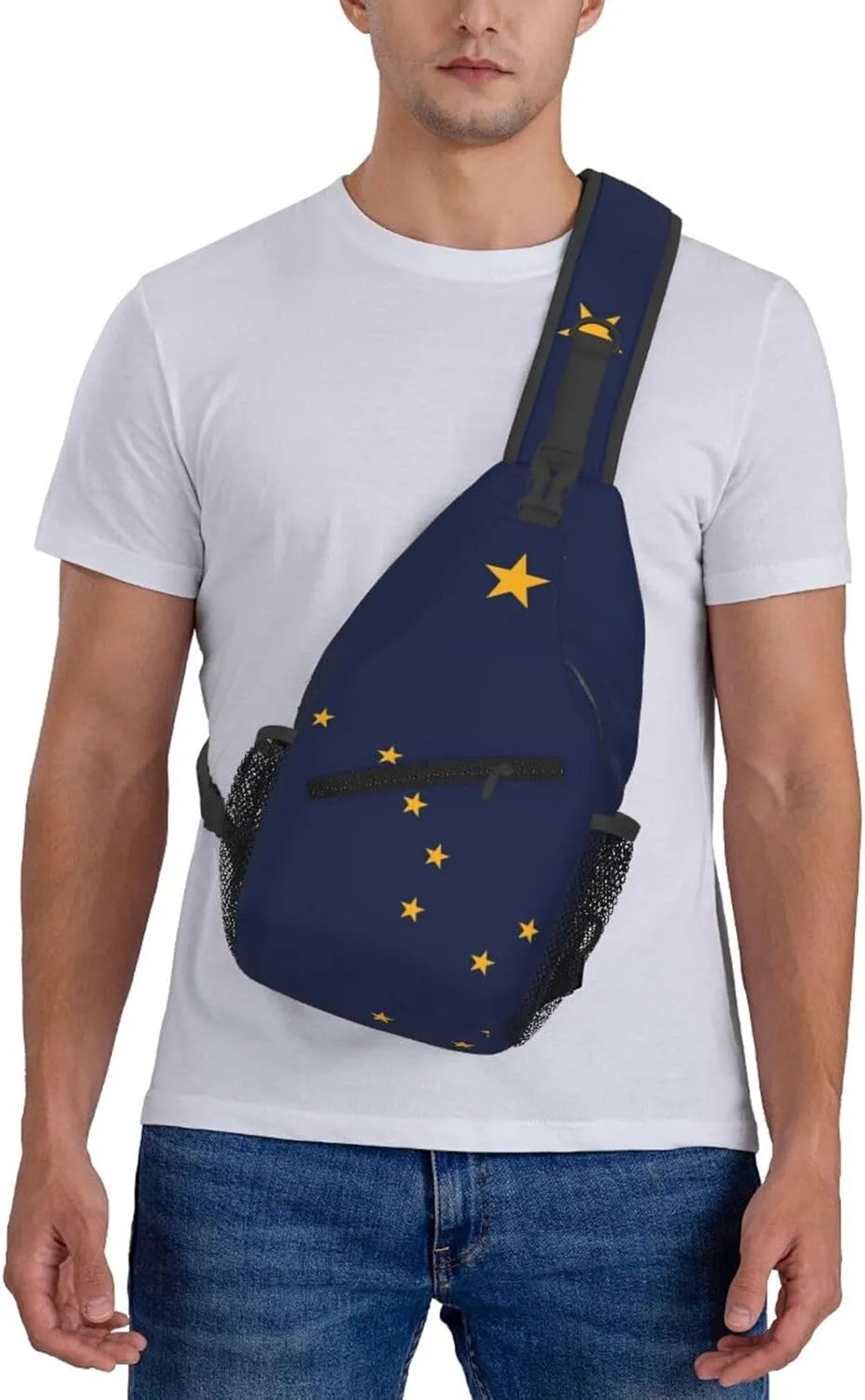 Alaska Crossbody Sling Bag For Women Men State Of Alaska Flag Chest Bag Shoulder Bag Sling Backpack Casual Travel Hiking Daypack