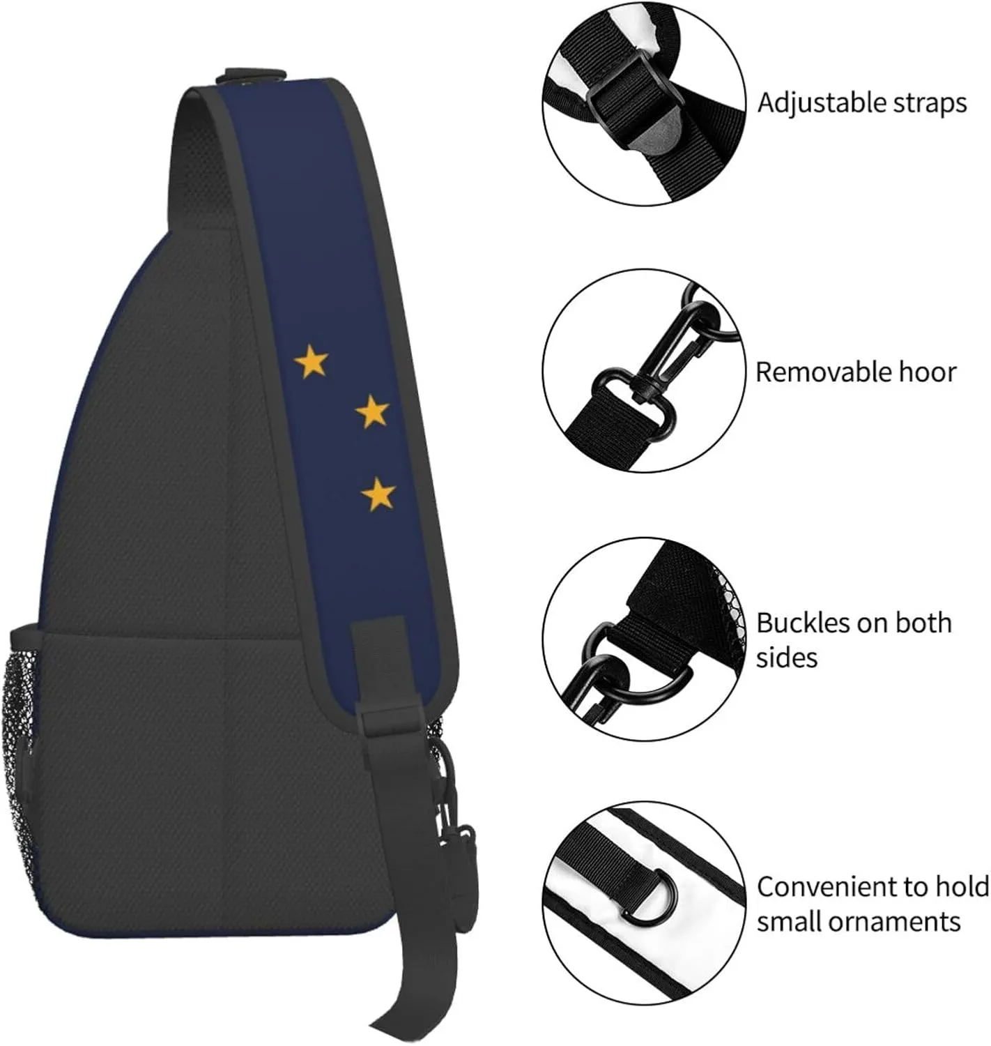 Alaska Crossbody Sling Bag For Women Men State Of Alaska Flag Chest Bag Shoulder Bag Sling Backpack Casual Travel Hiking Daypack
