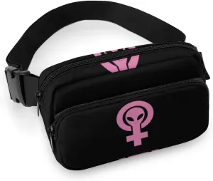 Alien Feminist Symbol Fanny Pack Adjustable Bum Bag Crossbody Double Layer Waist Bag for Halloween