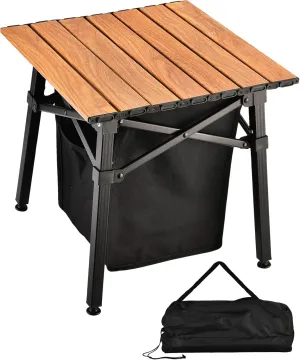 Aluminum Camping Side Table, Compact Folding Outdoor Portable Beach Small Camp Table with Carry Bag and Storage, Picnic, Hiking, Fishing, Grill