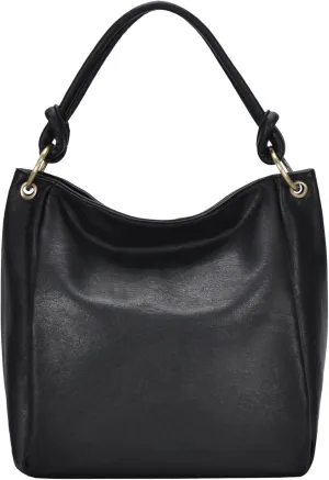 Amara Hobo | Top Handle Hobo Satchel, Soft Distressed Vegan Leather Handbag or Purse | 17" L x 5.25" W x 14" H