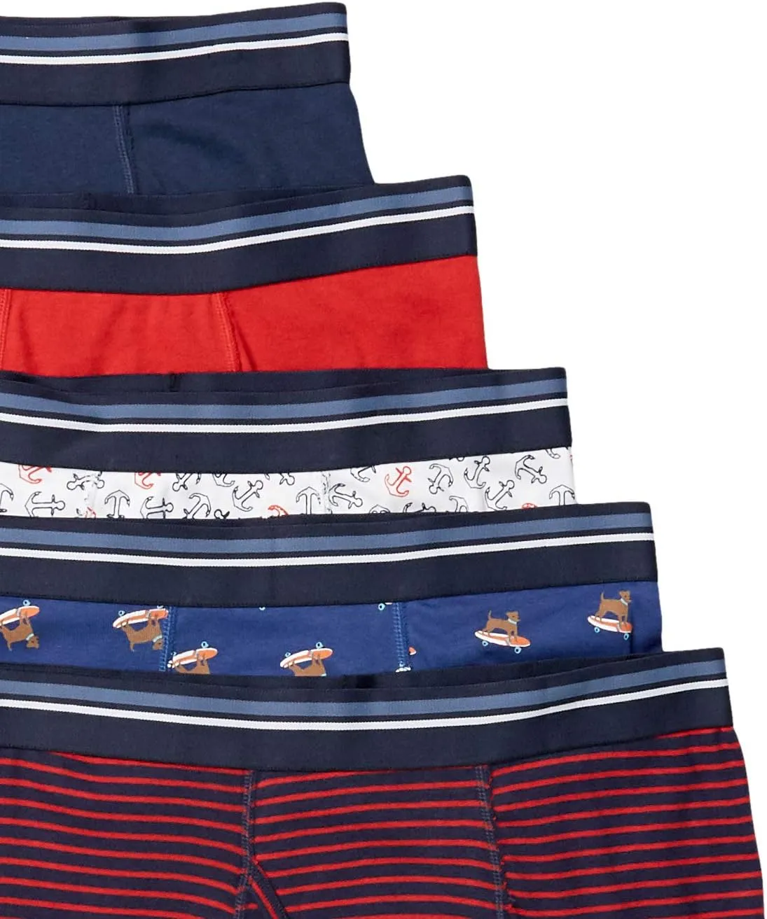 Amazon Essentials Men's Underwear Boxer Briefs, Comfortable Cotton, Tag-Free, Pack of 5