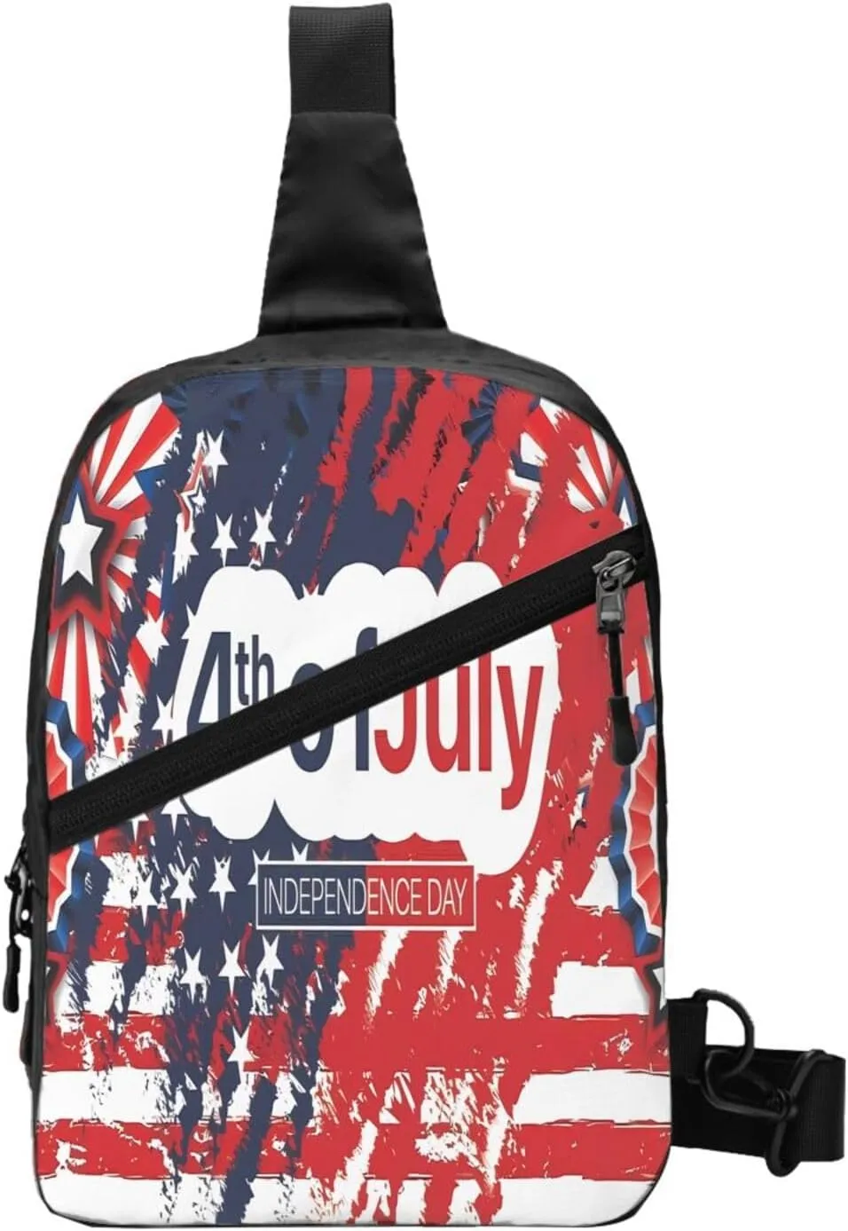 American Flag Portable Sling Bags Packable Crossbody Bag Foldable Sport Daypack Reusable Shoulder Backpack Diagonally Chest Bag for Workout Travel