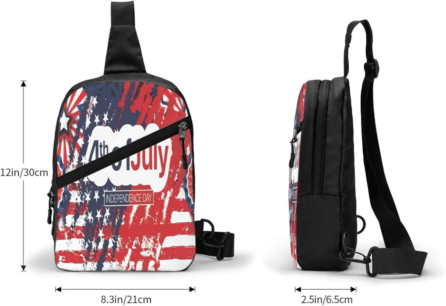 American Flag Portable Sling Bags Packable Crossbody Bag Foldable Sport Daypack Reusable Shoulder Backpack Diagonally Chest Bag for Workout Travel