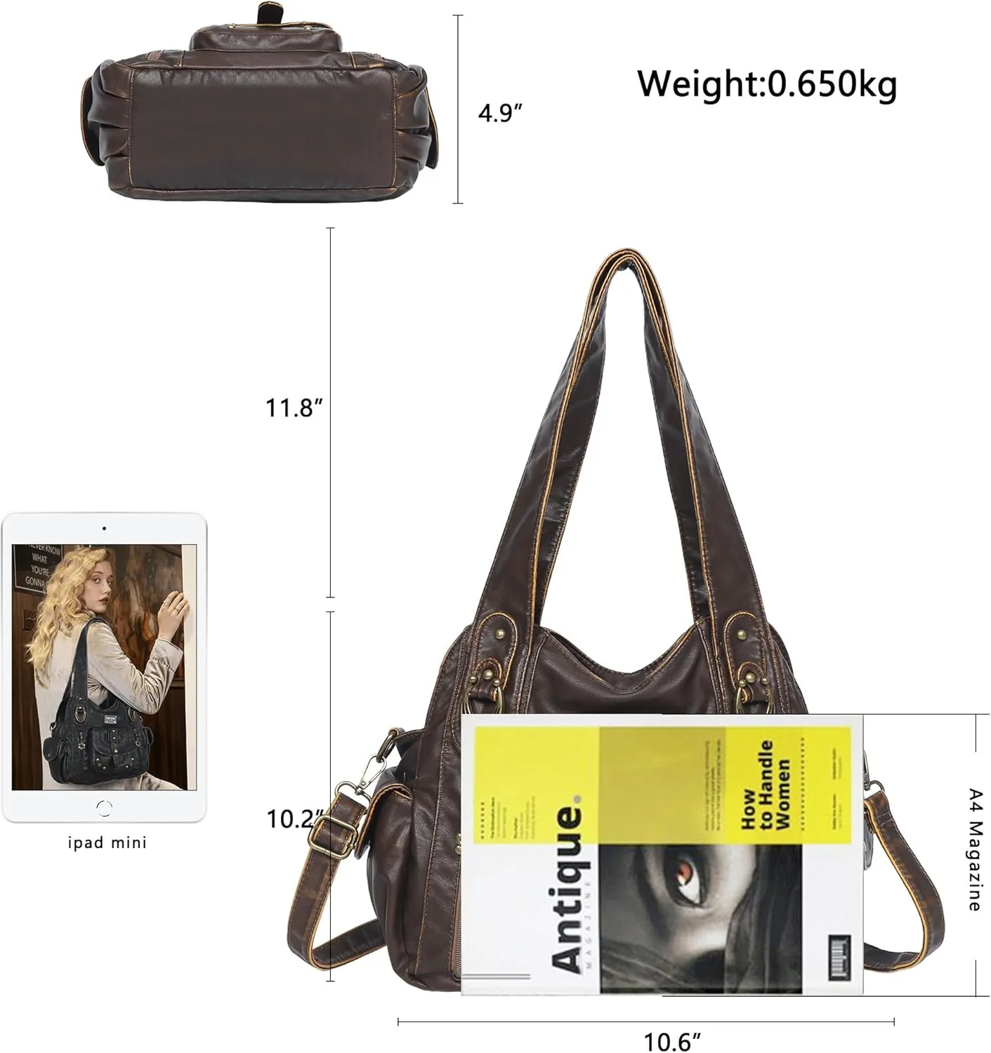 Angel Barcelo Hobo Bag for Women Crossbody Purse and Handbags Shoulder Bags