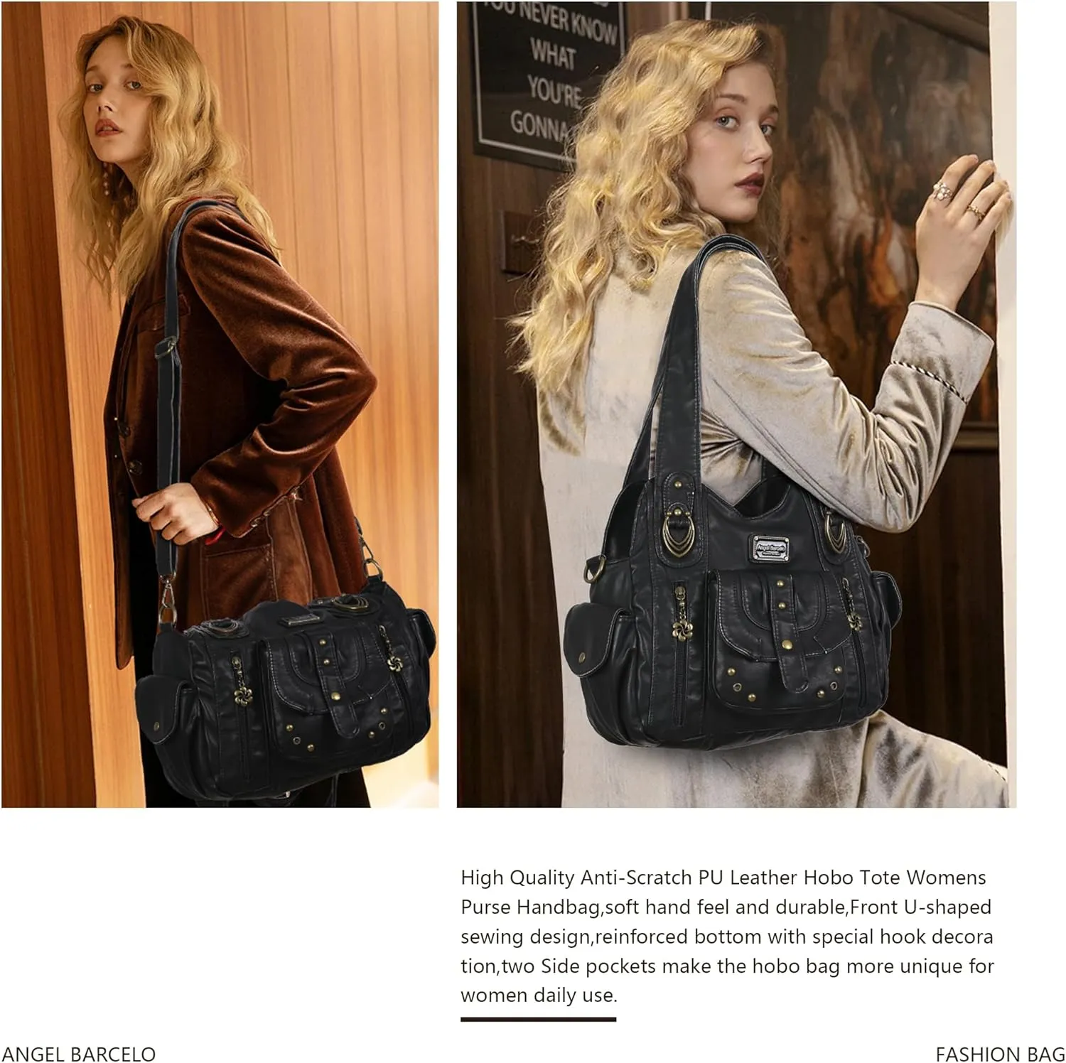 Angel Barcelo Hobo Bag for Women Crossbody Purse and Handbags Shoulder Bags