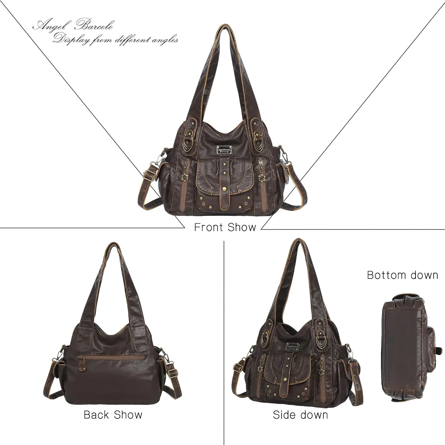 Angel Barcelo Hobo Bag for Women Crossbody Purse and Handbags Shoulder Bags
