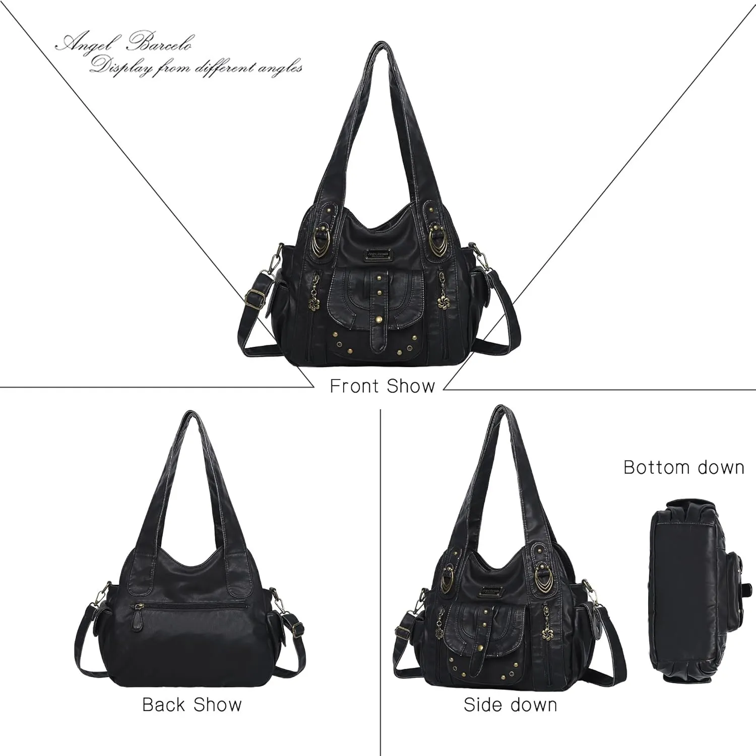 Angel Barcelo Hobo Bag for Women Crossbody Purse and Handbags Shoulder Bags