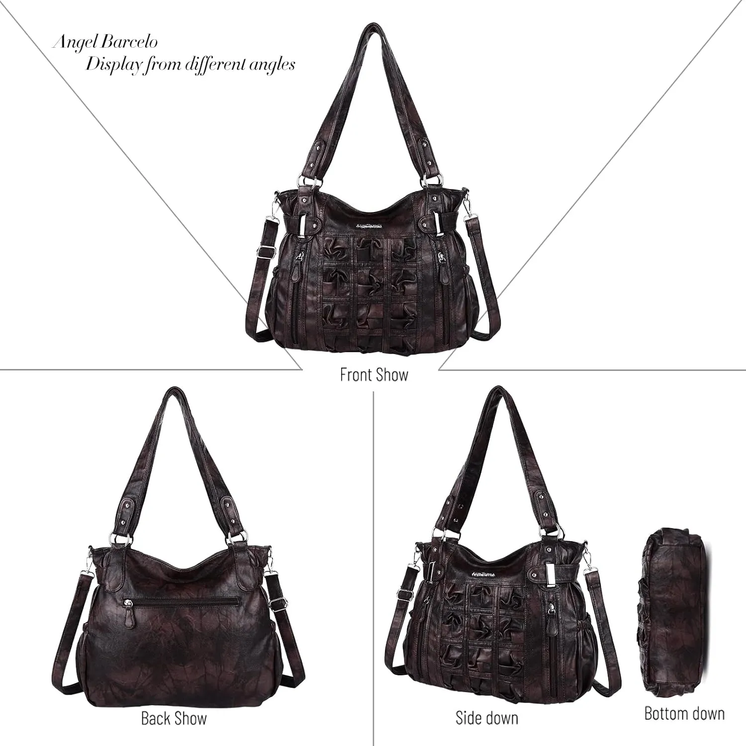 Angel Barcelo Hobo Purses and handbags for Women Satchel Handbag Women Fashion Purses Large Shoulder Handbags