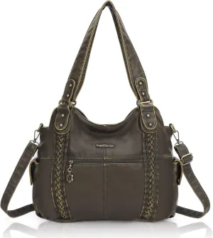 Angel Barcelo Roomy Fashion Hobo Womens Handbags Ladies Purse Satchel Shoulder Bags Tote Washed Leather Bag