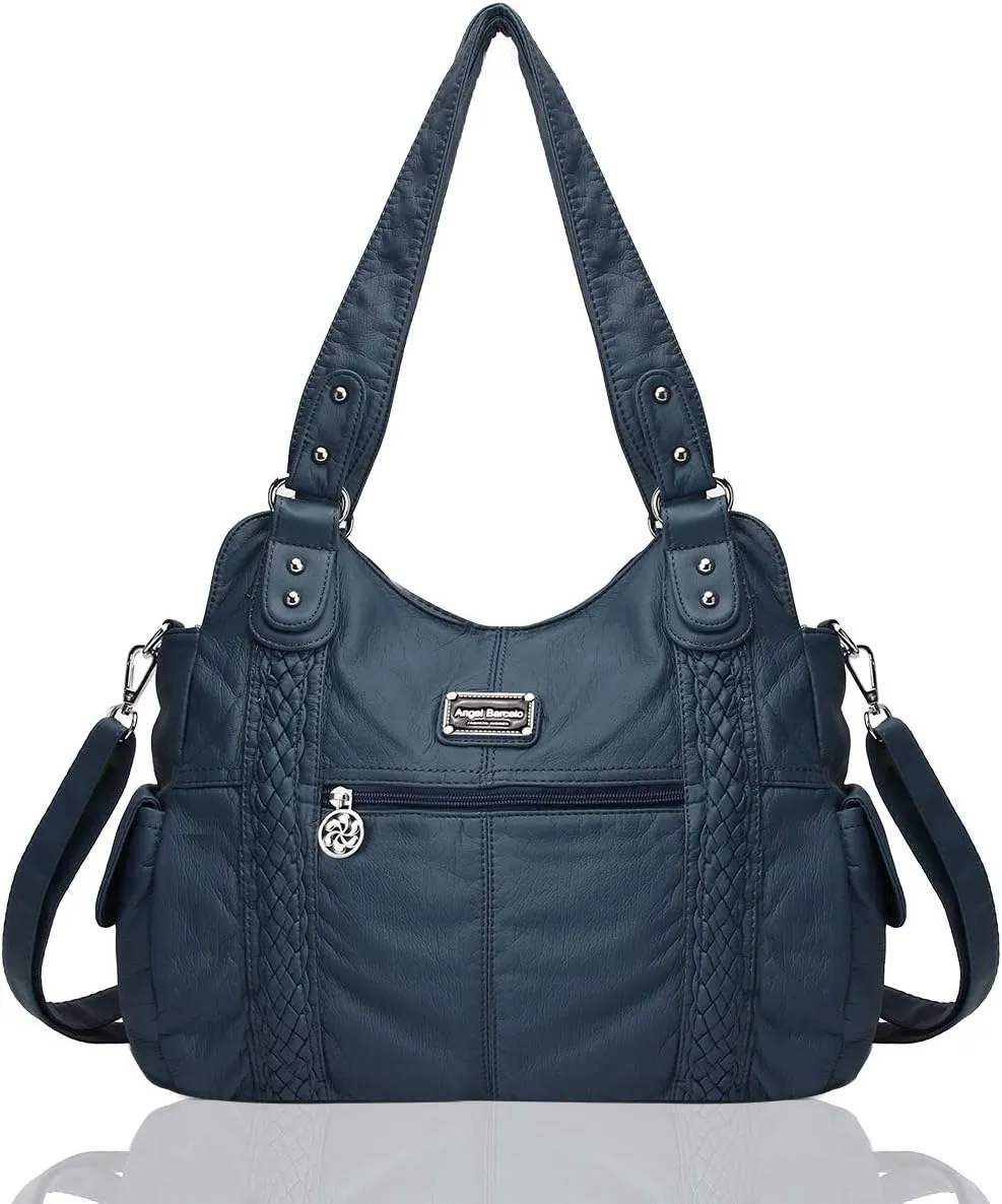 Angel Barcelo Roomy Fashion Hobo Womens Handbags Ladies Purse Satchel Shoulder Bags Tote Washed Leather Bag