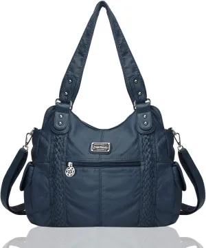 Angel Barcelo Roomy Fashion Hobo Womens Handbags Ladies Purse Satchel Shoulder Bags Tote Washed Leather Bag