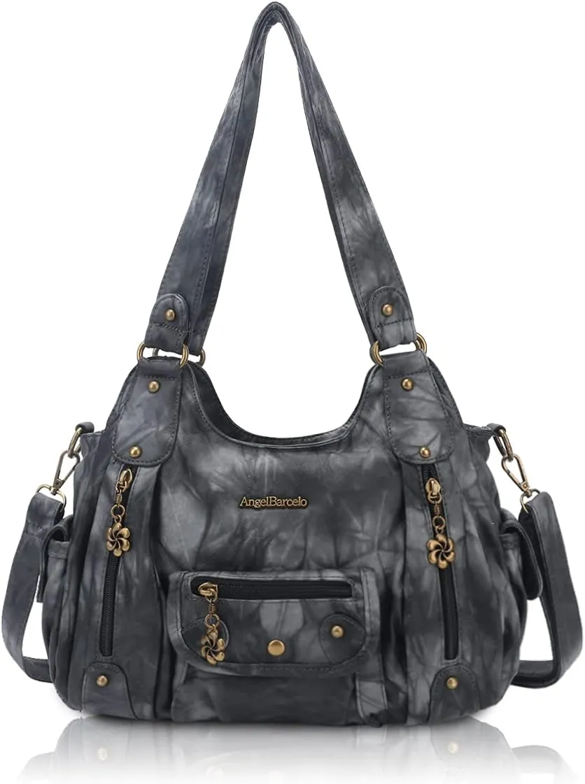 Angel Barcelo Womens Purses and Handbags PU Leather Shoulder Bag Fashion Hobo Bags for Girls