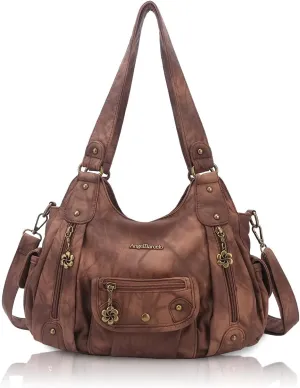 Angel Barcelo Womens Purses and Handbags PU Leather Shoulder Bag Fashion Hobo Bags for Girls