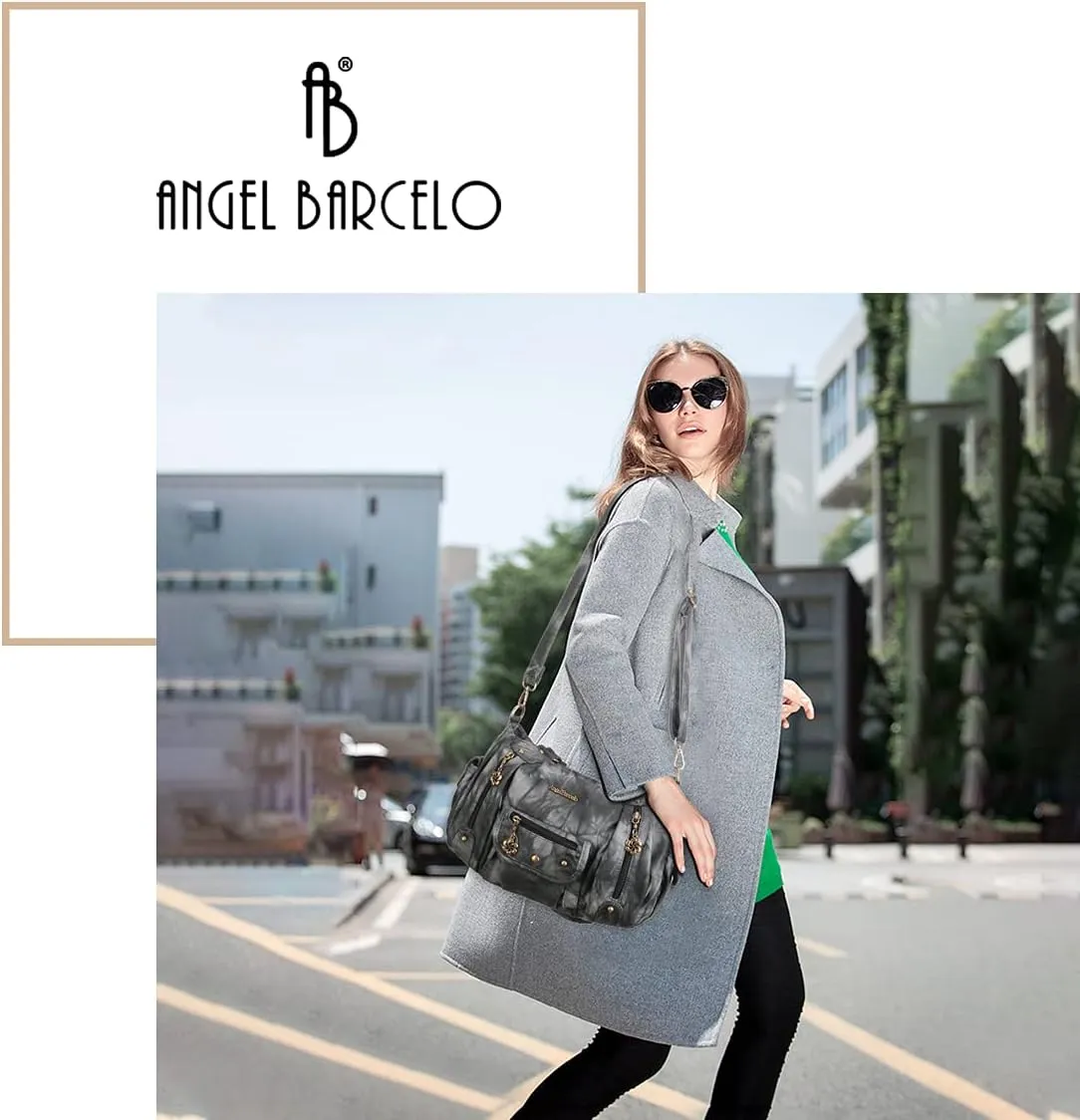 Angel Barcelo Womens Purses and Handbags PU Leather Shoulder Bag Fashion Hobo Bags for Girls