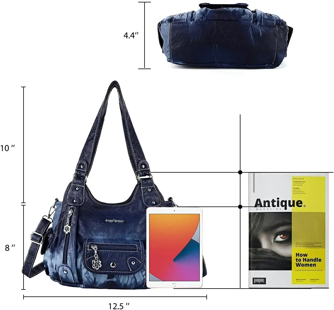 Angel Barcelo Womens Purses and Handbags PU Leather Shoulder Bag Fashion Hobo Bags for Girls