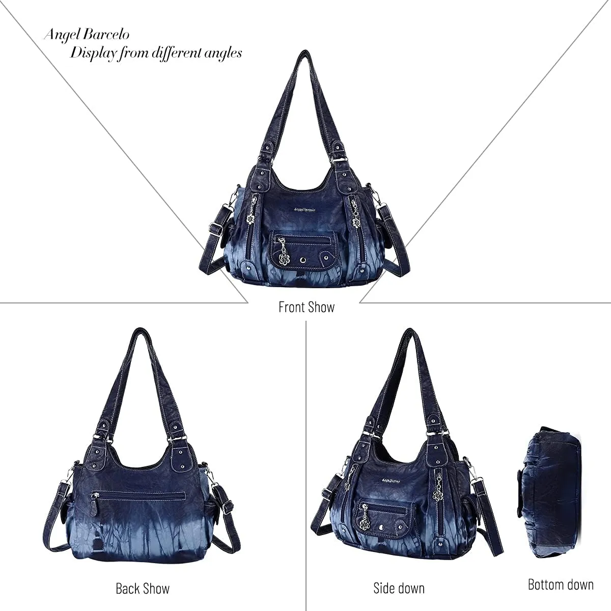 Angel Barcelo Womens Purses and Handbags PU Leather Shoulder Bag Fashion Hobo Bags for Girls