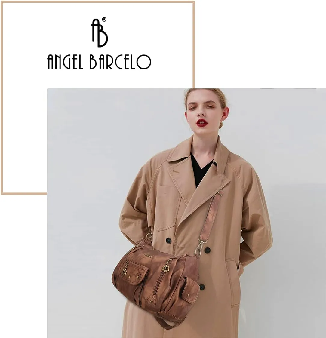 Angel Barcelo Womens Purses and Handbags PU Leather Shoulder Bag Fashion Hobo Bags for Girls