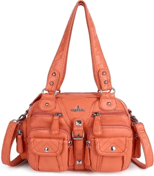 Angel Kiss Hobo Crossbody Purses for Women Shoulder Bag Multipocket Soft Hobo Purses Removable Strap Leather Handbags