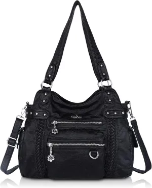 Angel Kiss Hobo Handbags for Women Soft PU Leather Shoulder Handbags Ladies Purses